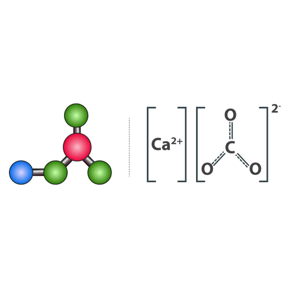 ساختار شیمیایی کربنات کلسیم